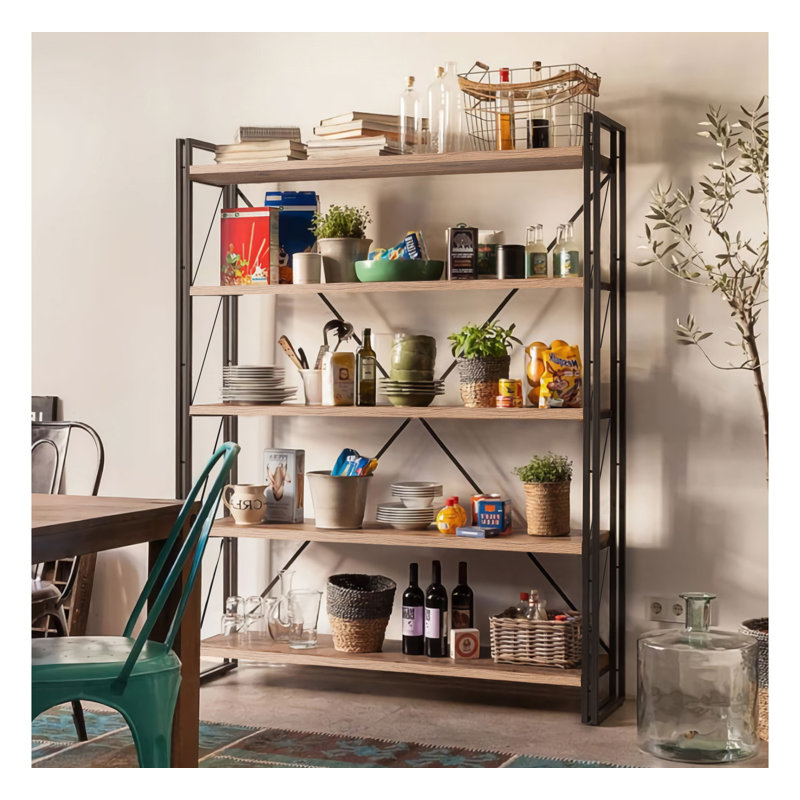 Jain 180cm H x 130cm W Etagere Bookcase