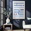 Blue Bauhaus Minimalist Circuitry I Print dans un cadre-417463183-417463216-417463230