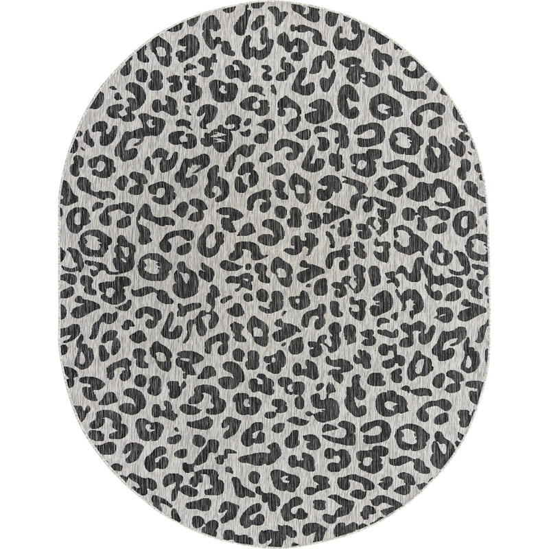 Tapis d'extérieur joyeux couleur pierre, Ovale 7 pi 10 po x 10 pi