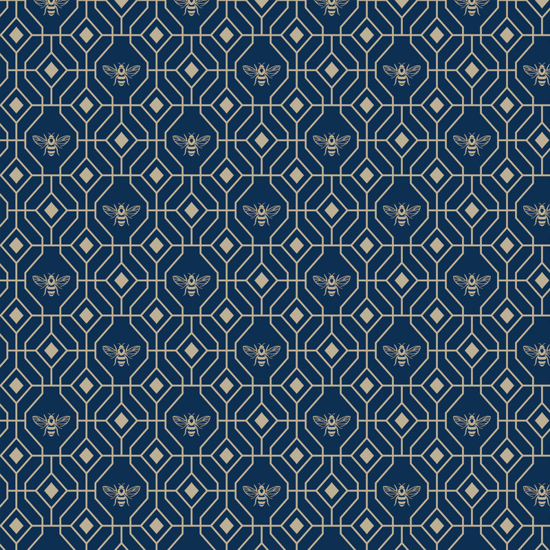 10m L x 52cm W Matte Wallpaper Roll, Dark Blue