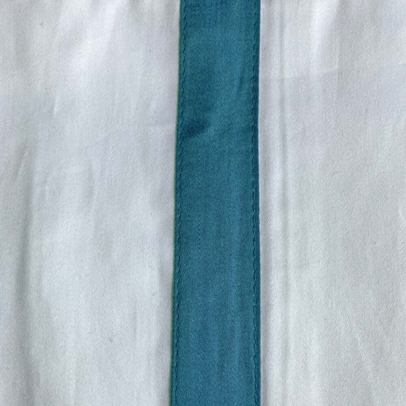 Ready-to-Bed 2.0 Cotton & Trim Pillow Case, White/Caribbean, King Pillowcases