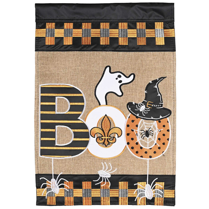 Drapeau de jardin en toile de jute Boo Ghost
