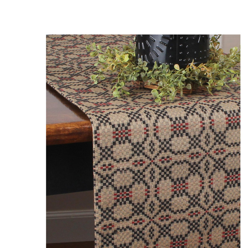 Chemin de table Koven, Noir, rouge, avoine