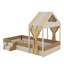 Lit simple tapissier avec rideaux