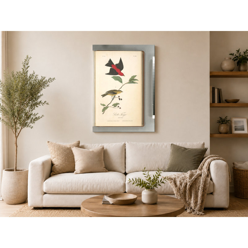 «Scarlet Tanager, Planche», art mural sur toile Portrait, 18" W x 12" H