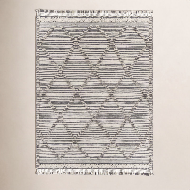 Wool Ikat Area Rug, Rectangle 8'10" x 12'