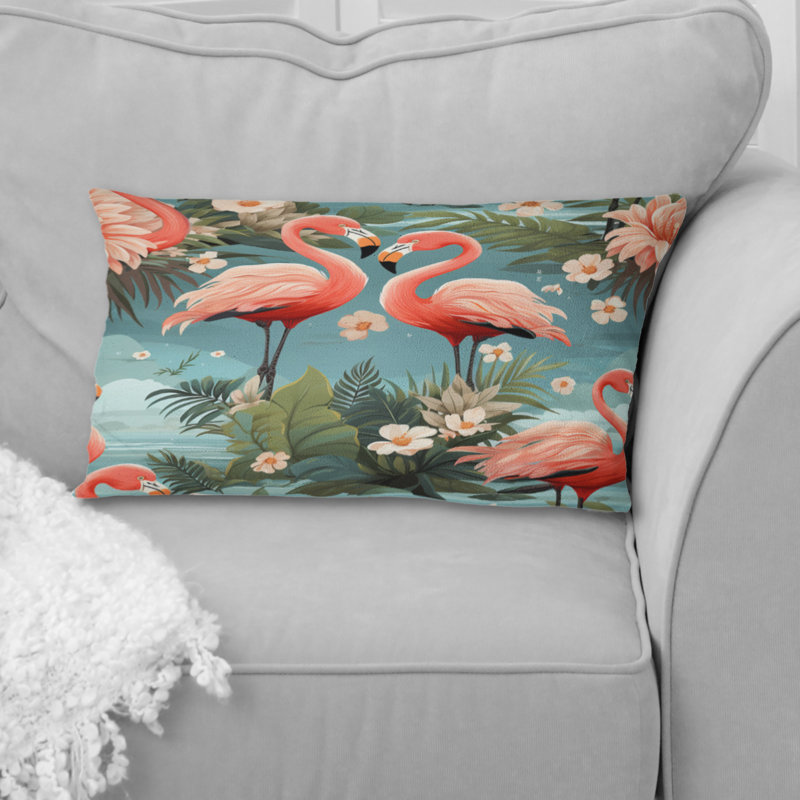 Coussin Flamingo Botanical Bliss