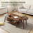 2-Piece Nesting Coffee Table Set, with 2-Tier Storage & Rustic Wood Grain, Oval & Round Tabletop, Minimalist Modern Style-2089818456