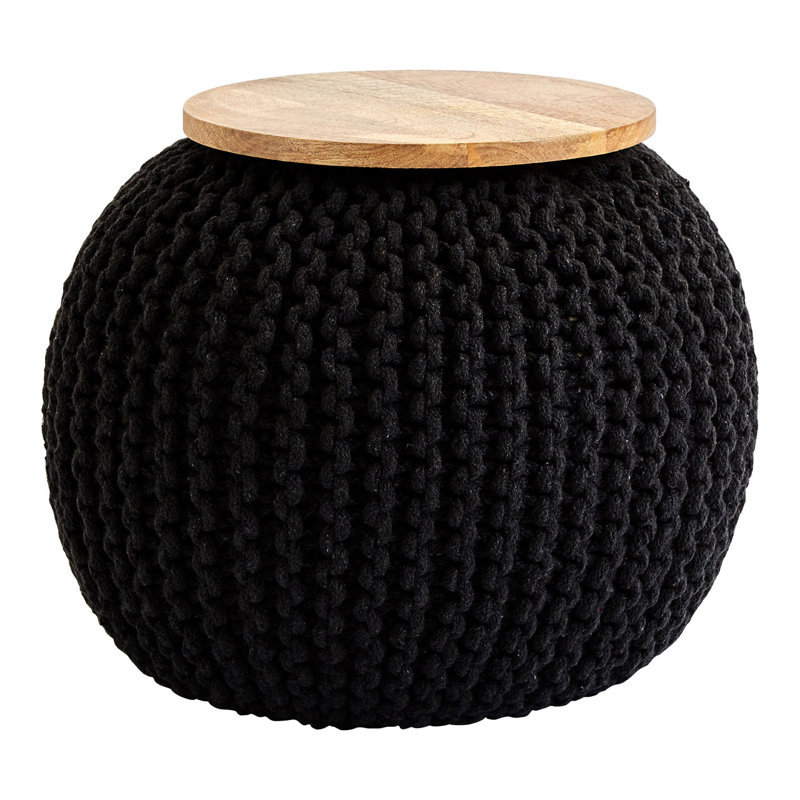 Ingersoll 40cm Wide Round Solid Colour Pouf Ottoman