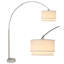 Lampe sur pied moderne avec double abat-jour blanc, base ronde en marbre, 81 po