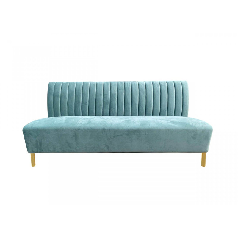 Azure - Canapé moderne en tissu vert clair et doré, Tissu bleu
