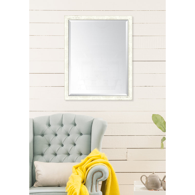 Miroir mural, H 39 po x l 27 po, Blanc