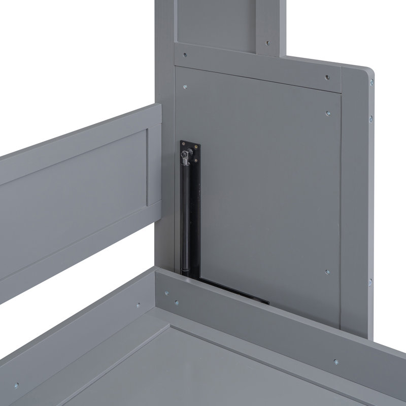 Grand lit escamotable avec tablette, Gris
