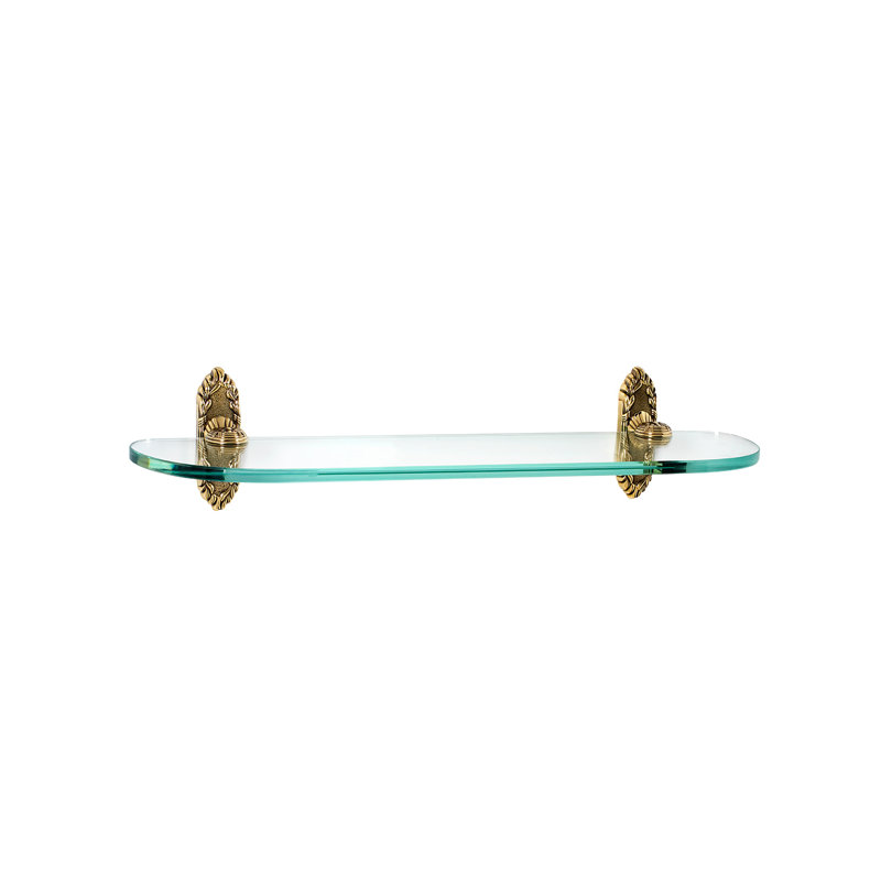 Ribbon and Reed Wall Shelf, Polished Antique, 24" W x 4.75" D
