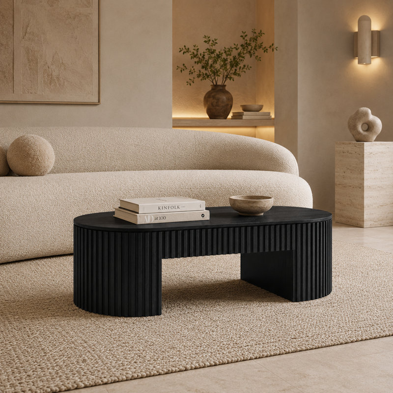 Table basse Mid Century, Noir