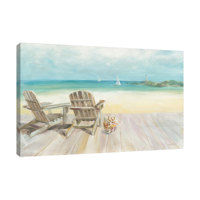 Bord de mer matin sans fenêtre - impression, Toile tendue, H 28 po x l 42 po x P 1,5 po