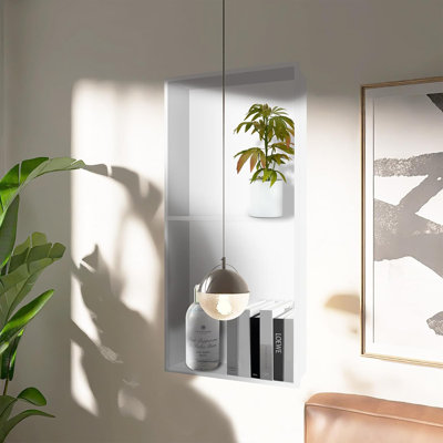Niche de douche encastrée avec double tablettes réglables, insert mural en acier inoxydable sans carrelage pour le rangement de la salle de bain, installation au-dessus de la fixation