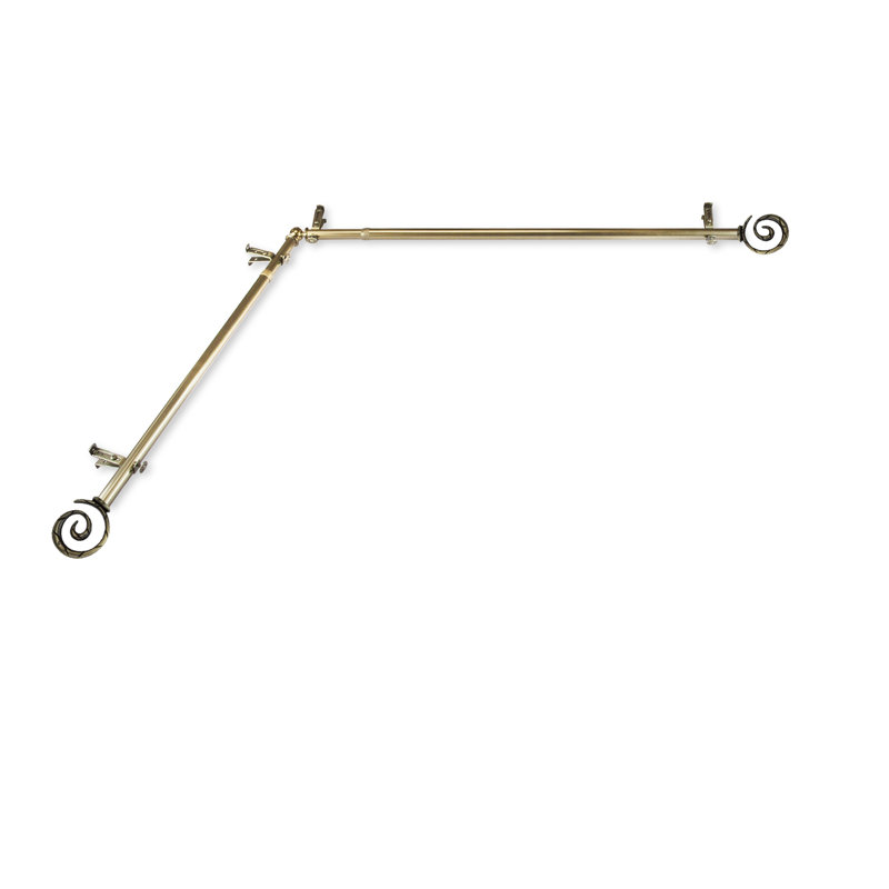 Tringle à rideaux simple curameng, 66 po à 120 po, Laiton antique