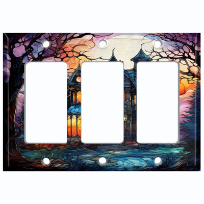 Assiette murale d'Halloween festive 3 lumières d'Halloween
