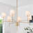 Agathon Transitional Modern Chandelier With White Fabric Shades-430269939