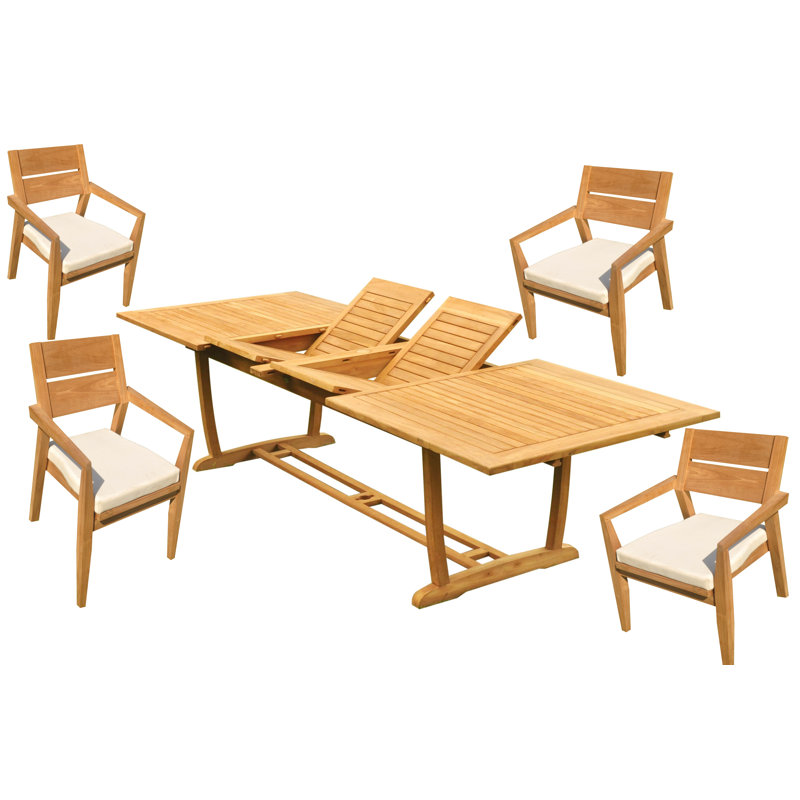 Cryal Outdoor - Piece Teak Dining Set, Set of 6