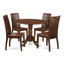 Ensemble de table de cuisine 3 pièces pour petits espaces comprenant une table ronde Dropleaf et 2 chaises de salle à manger, 42 po x 42 po, lin blanc-2604263-85590816-100150957