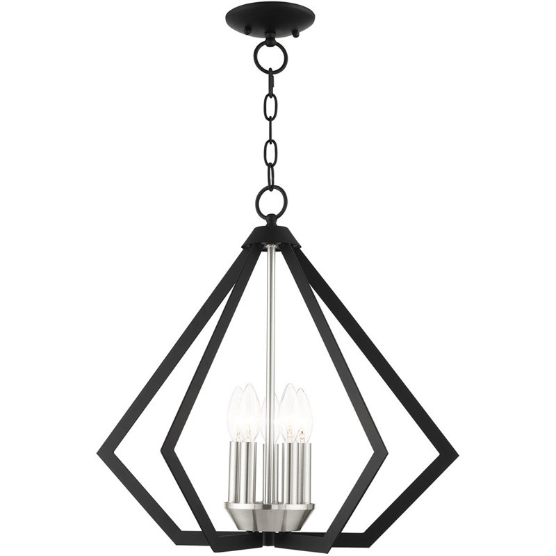 Lustre géométrique à 5 lumières Leena, Noir
