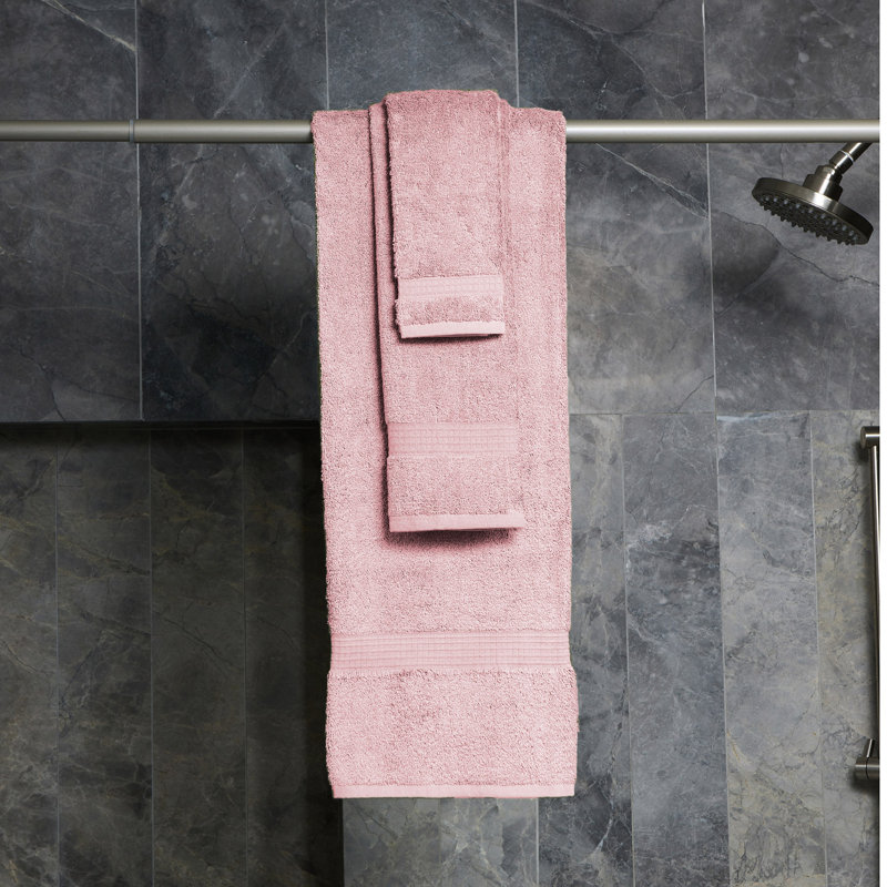 Classic Touch 6-piece 100% Cotton Towel Set In Rose, Rose