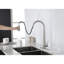 Robinet d'évier de cuisine à poignée simple rétractable, matériau en acier inoxydable, finition nickel brossé, buse haute rotative à 360 °, trois types de débit d'eau pour le travail, gestion des leviers, traitement de surface rouille-870313097