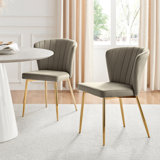 Danno Luxury Scalloped Back Velvet Dining Chairs - Modern Art Deco Style