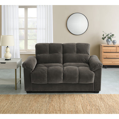 Kate 2 Seater Sofa Bed with Storage in Velvety Fabric