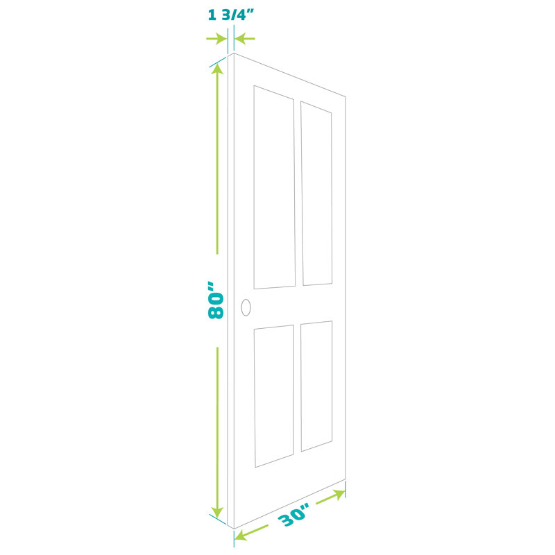 80-in Paneled Solid Wood Primed Slab Door, 30" x 80"