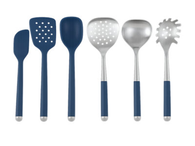 Calphalon Edge 6 Piece Stainless Steel Kitchen Tool Set- Navy Blue