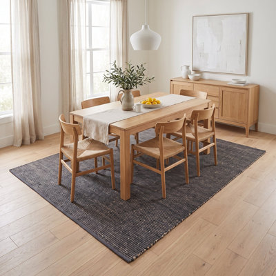 Tapis campagnard en jute et coton Colston