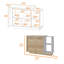 Îlot de cuisine Aspen, deux tablettes dissimulées, trois sections