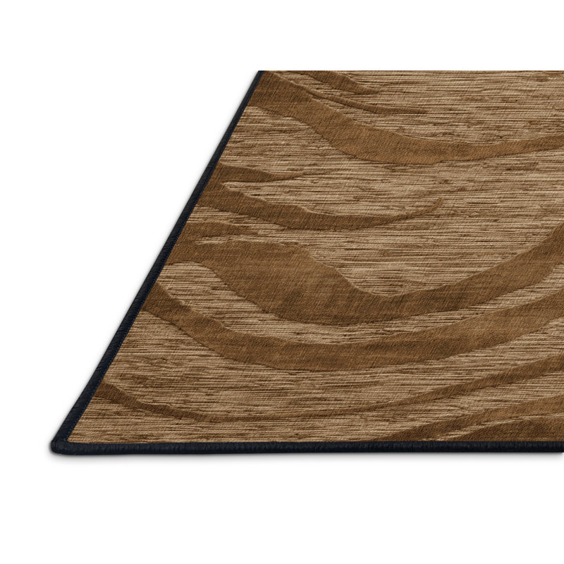 Tapis brun lavable à la machine, Rectangle de 5 pi x 8 pi