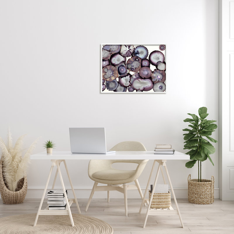 « abstract geode », reproduction de peinture à l’acrylique, Giclée encadrée blanc bord de mer, H 30 po x l 24 po x 1,5 po