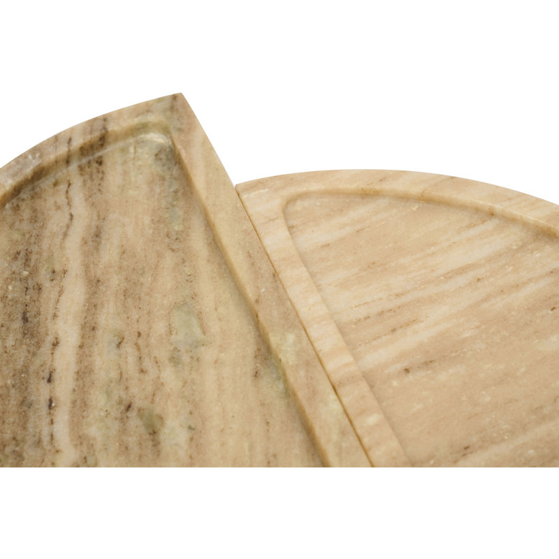 Patrice Decorative Tray, Beige Genuine Marble