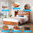 Queen Murphy Bed With Mattress & Charging Station,Cherry-2106037912