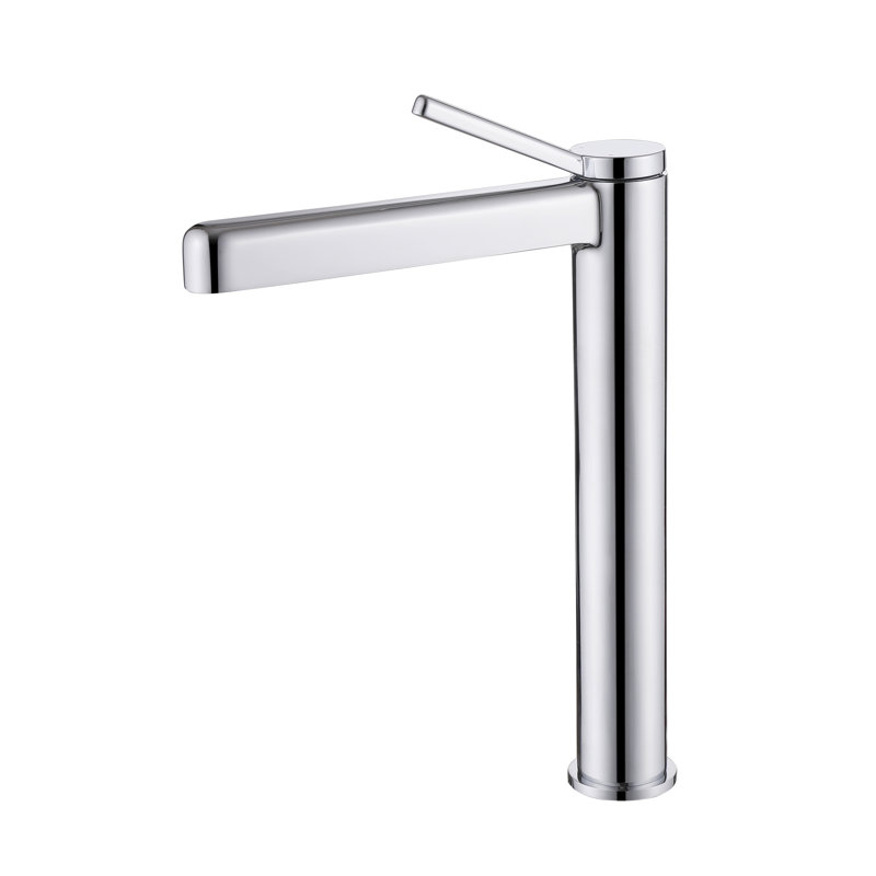 Robinet de lavabo de salle de bain à poignée simple Modern, hauteur 12,3 po avec aérateur amovible, Chrome chrome