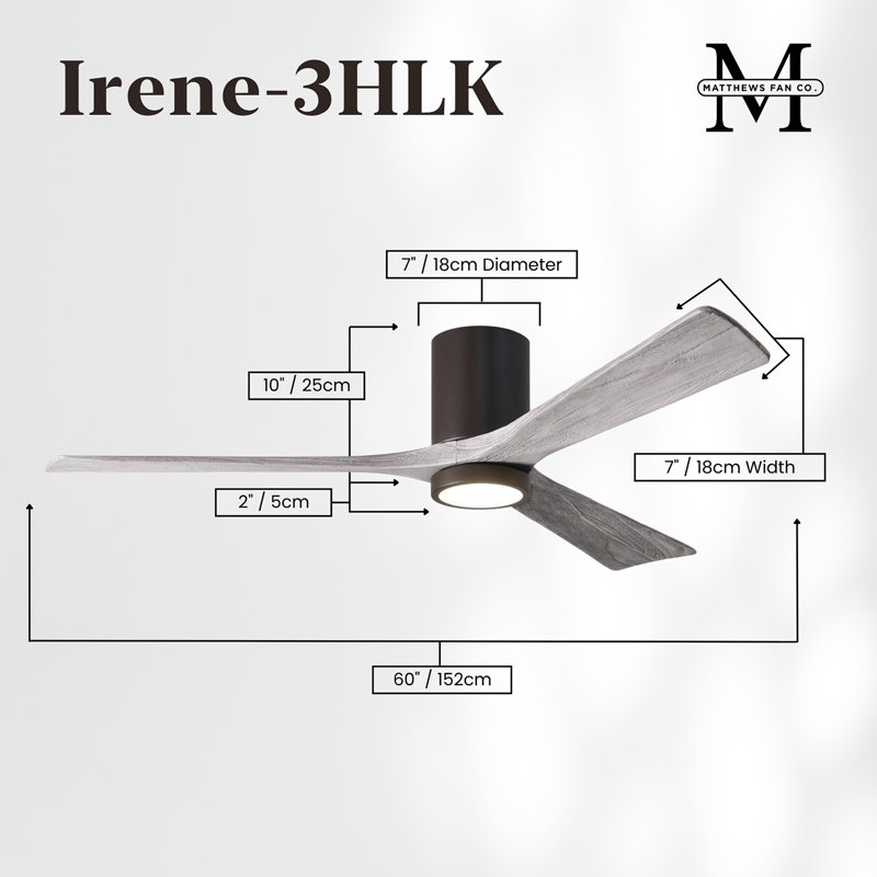 Irene LED Ceiling Fan, Textured Bronze, Barn Wood Tone, 60"