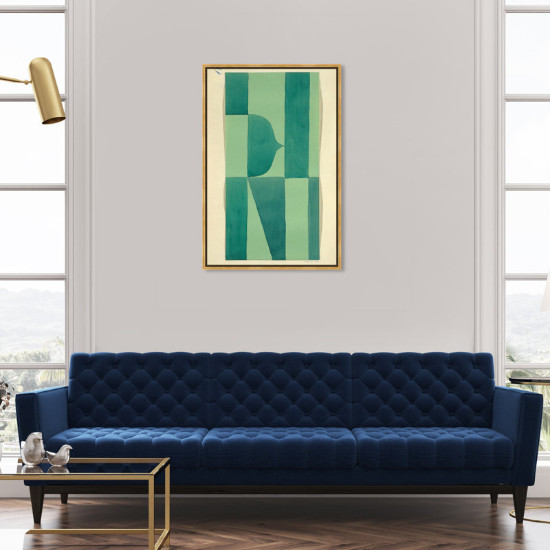 Textile Design - Peinture sur toile, H 36 po x l 24 po, Cadre doré