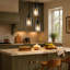 3-Light Smoked Grey Glass Kitchen Island Pendant