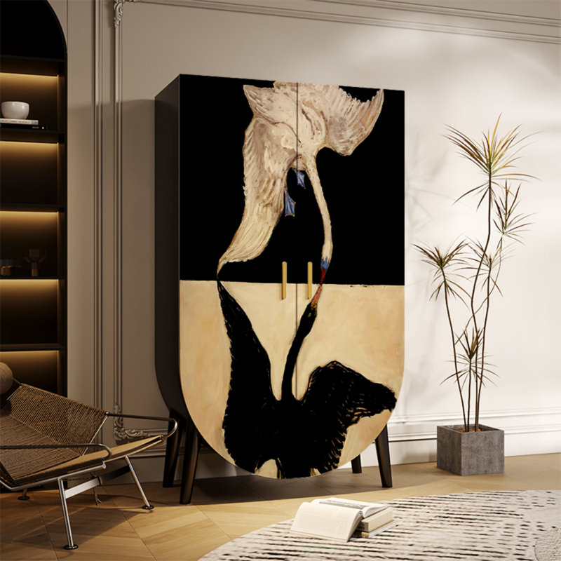 Armoire haute Modern Modern, Noir / multicolore