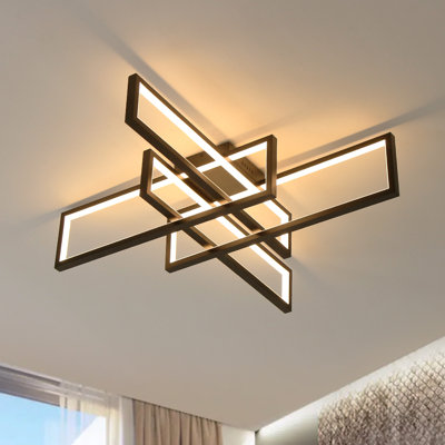 Ashlock 4-Light Modern LED Flush Mount Ceiling Fixture with Remote Control 