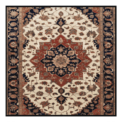 Machine Washable Persian Brown Area Rug