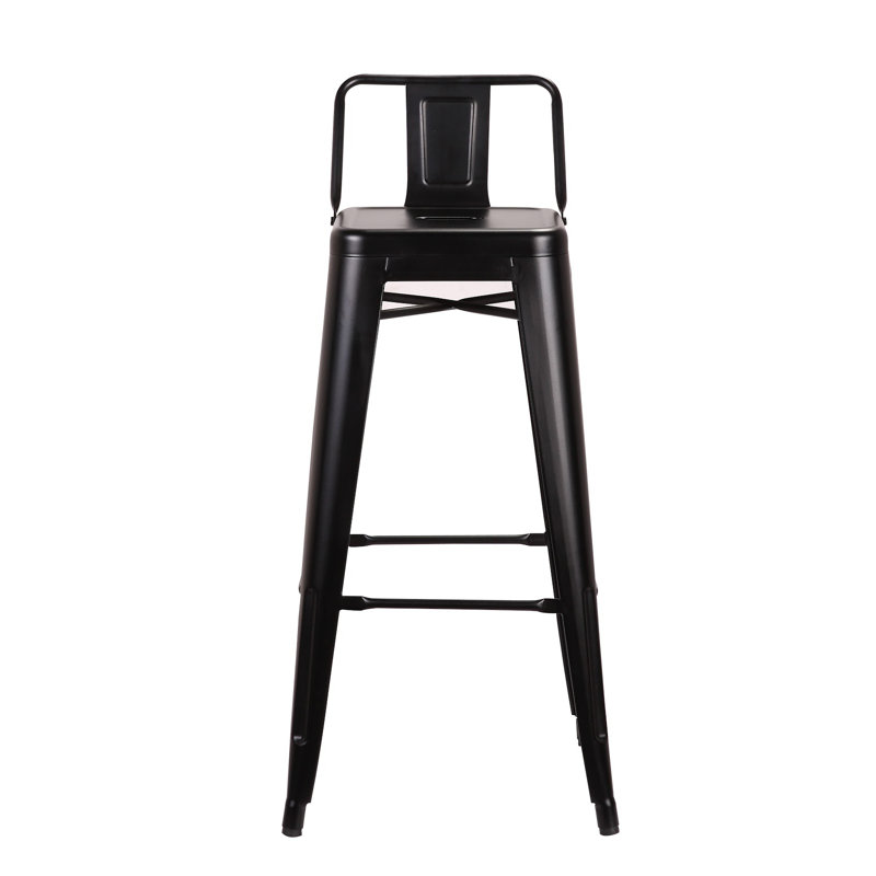 Counter Stool with Metal Frame, Frosted Black