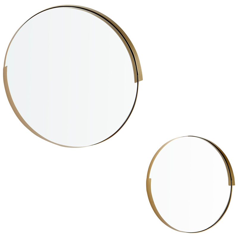 Gilded Metal Mirror, 23.25" H x 23.25" W