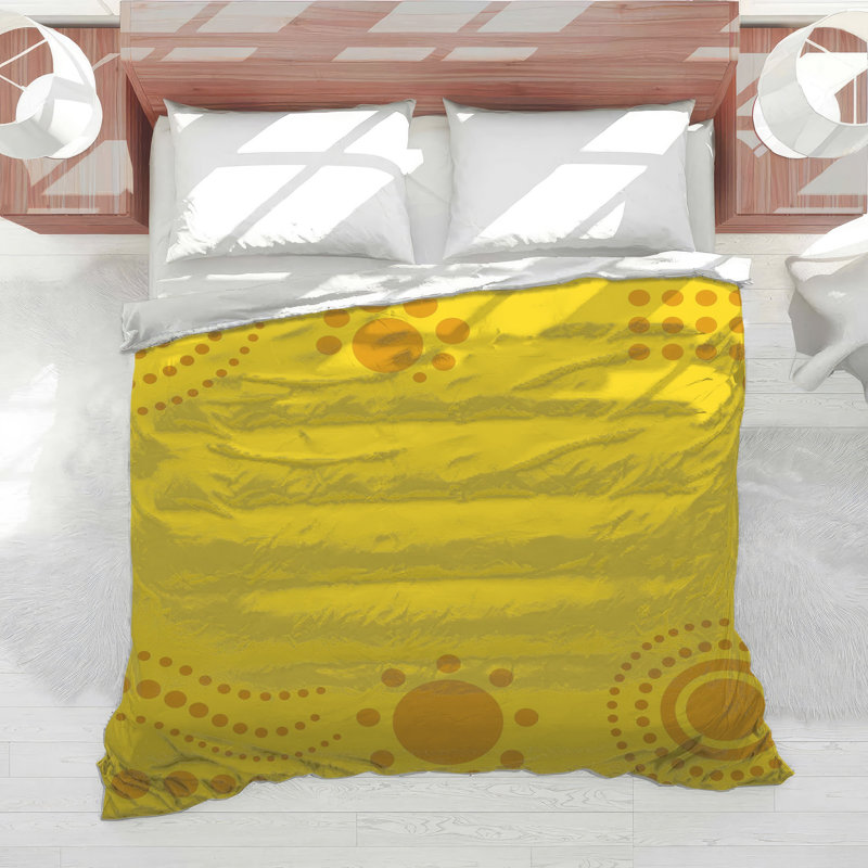 Yellow Dotted Circles Comforter, King