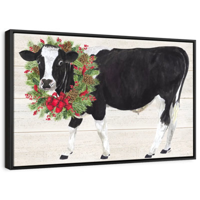 Fêtes "Noël à la ferme III - Vache avec couronne"